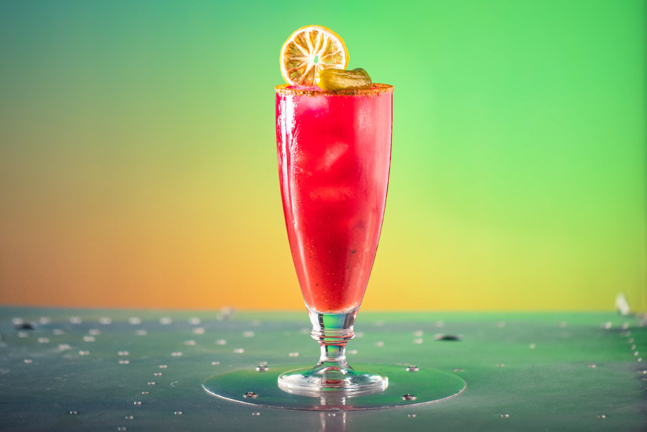 Cocktail rouge avec Mission Kosmos