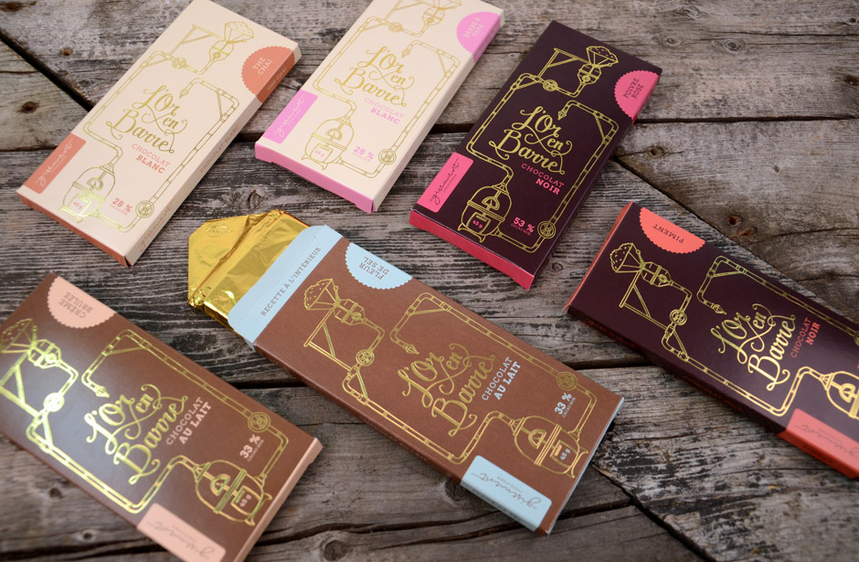 Chocolaterie Le Gisement - L'Or en barre - Emballage - Avant